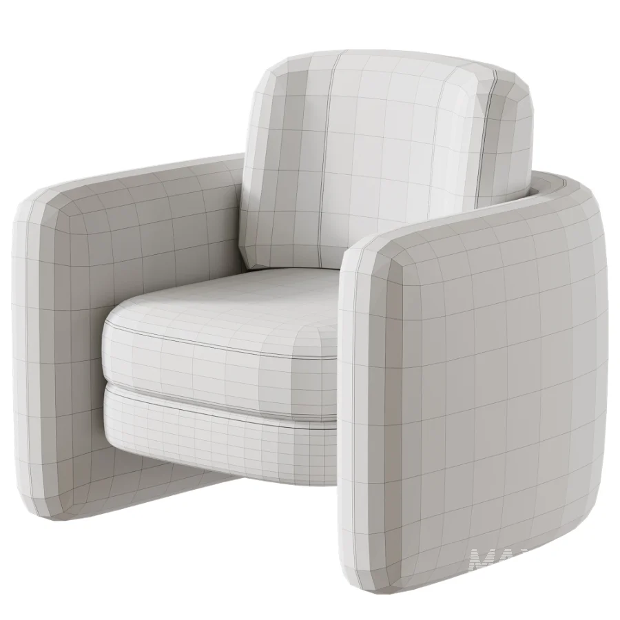 Wide Modern Chenille Upholstered Barrel Accent Chair - Image 5