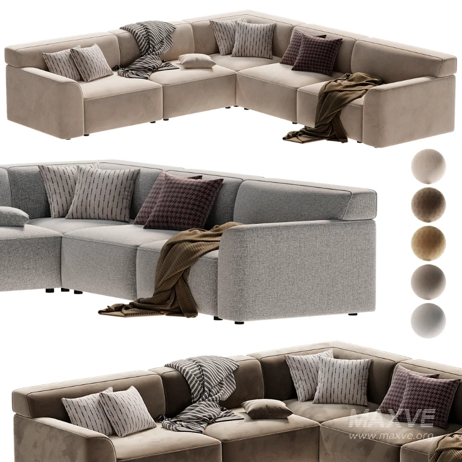 Morell 5 Piece Upholstered Reversible L Sectional - Image 3