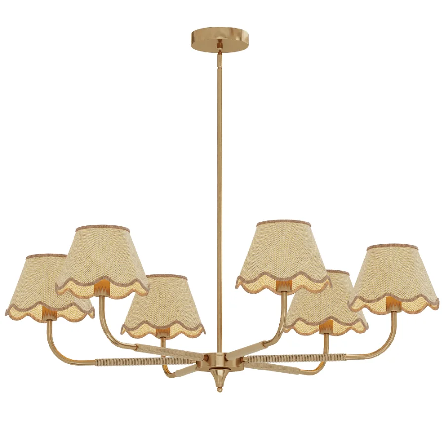 Boho Rattan Chandelier - Image 1