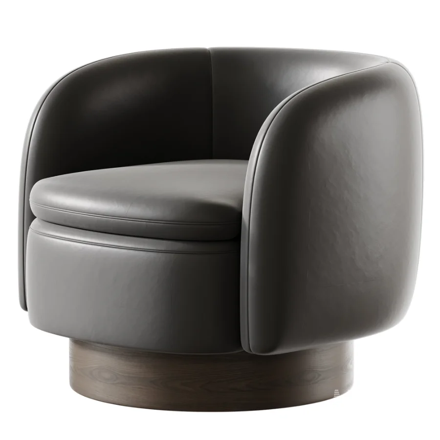 Muir Oxblood Velvet Swivel Chair - Image 6