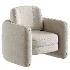 Wide Modern Chenille Upholstered Barrel Accent Chair - Thumbnail 2