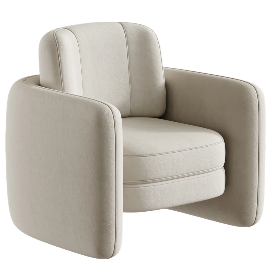 Wide Modern Chenille Upholstered Barrel Accent Chair - Image 2