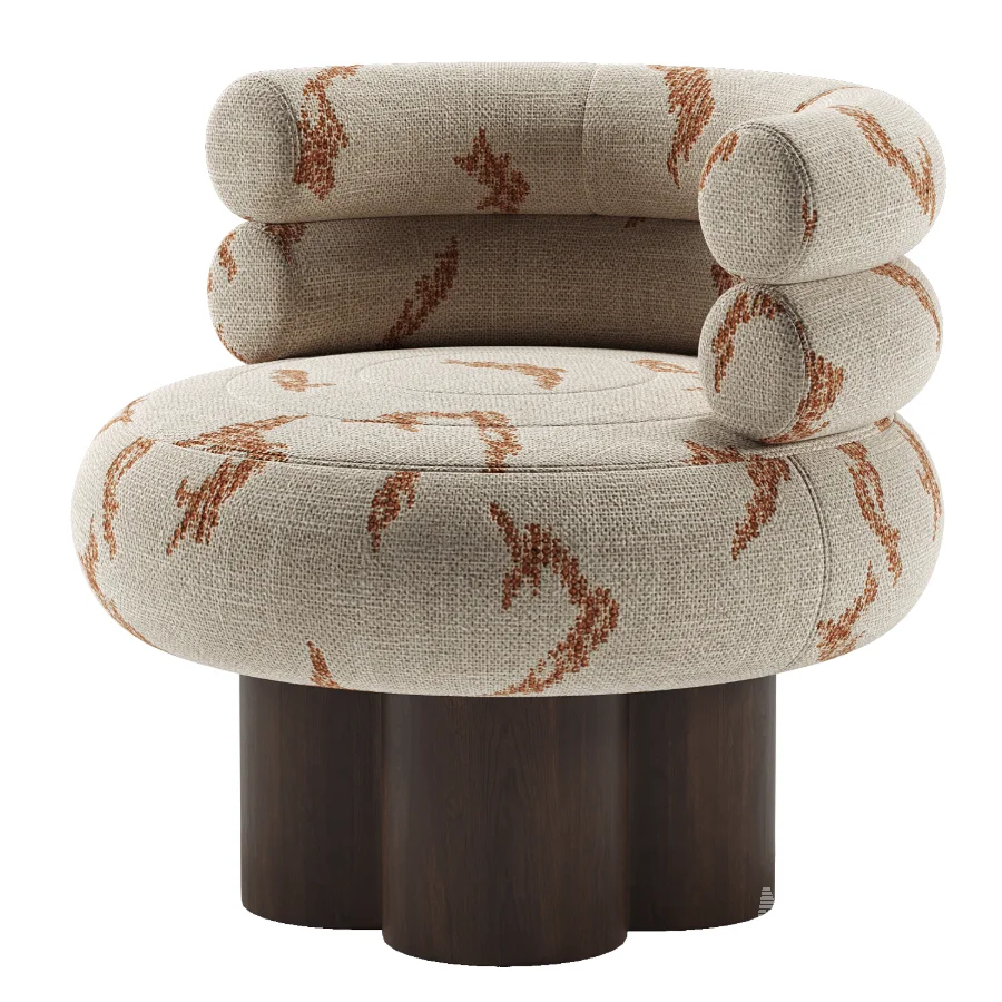 Swivel Boucle Barrel Chair - Image 4