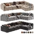 Oriole 4 Piece L Shaped Dark Brown Performance Velvet Modular Sectional Sofa - Thumbnail 5