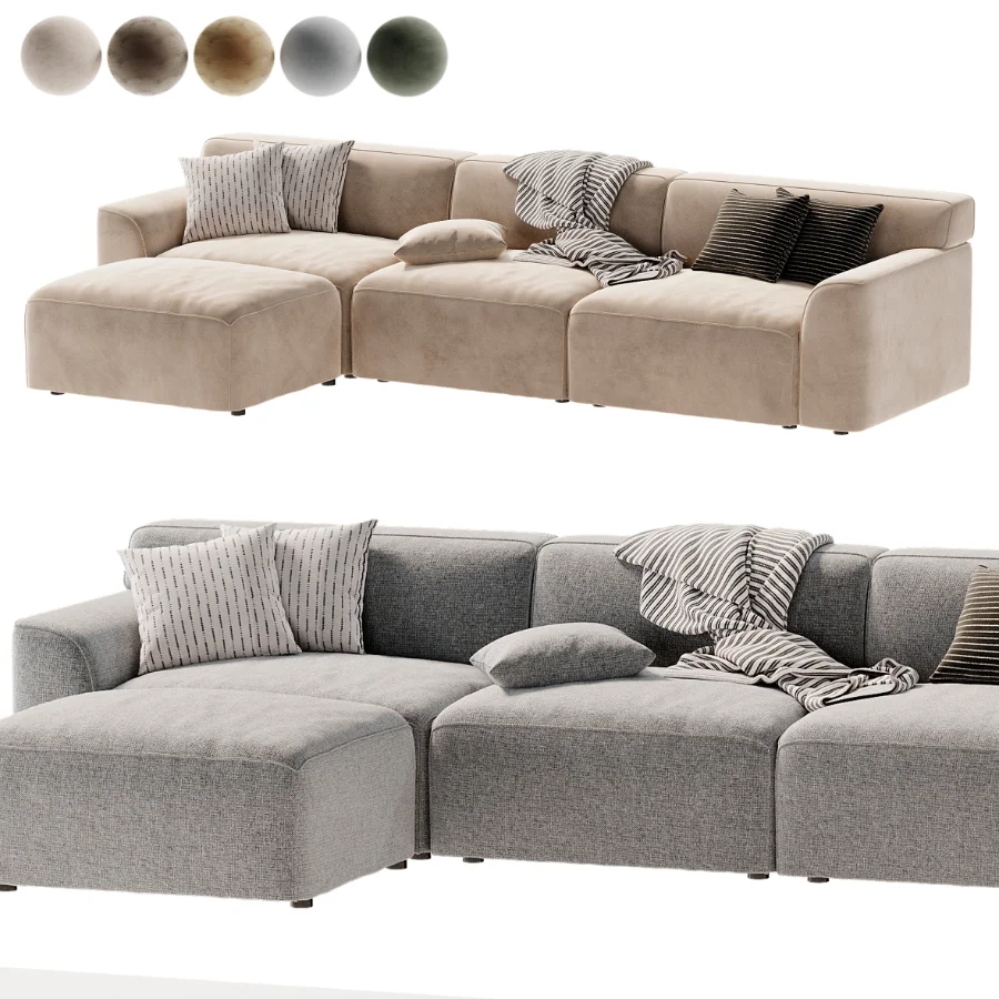 Morell 4 Piece Upholstered Modular Sofa - Image 3