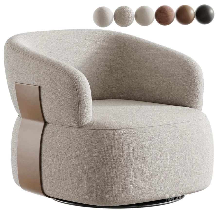 Hillip 360 Rotation Modern Barrel Chair - Image 1