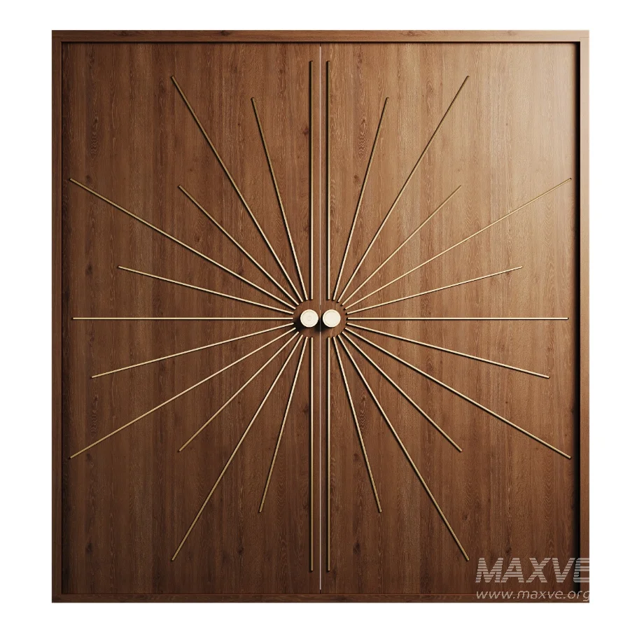 Modernist entry walnut doors collection - Image 1