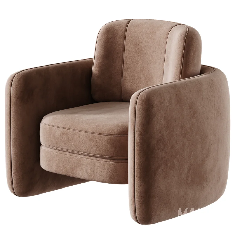 Wide Modern Chenille Upholstered Barrel Accent Chair - Image 3