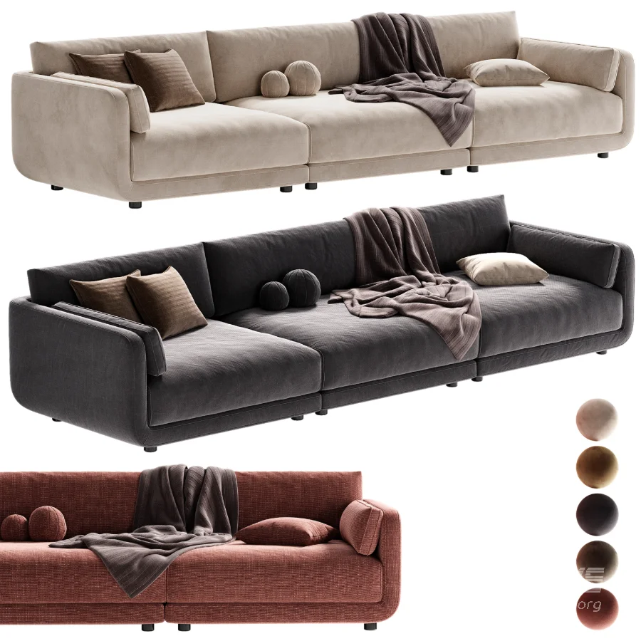 Naples Upholstered Sofa - Image 3