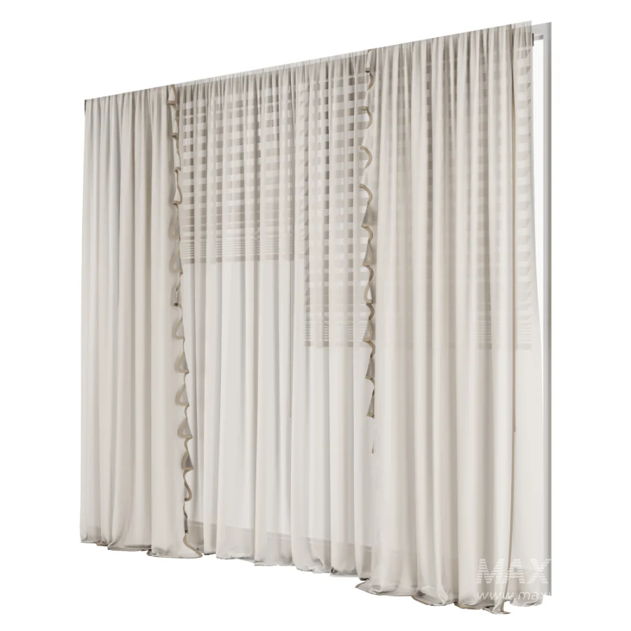 Silk and Cotton Curtain Set 127 - Image 1