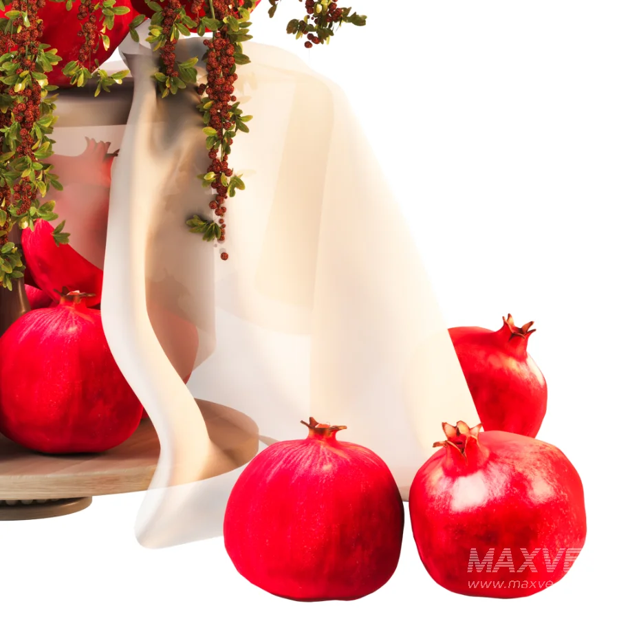Pomegranate Cascade Fruit & Floral Arrangement - Image 6