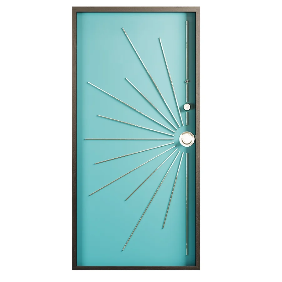 Modernist entry walnut doors collection - Image 3