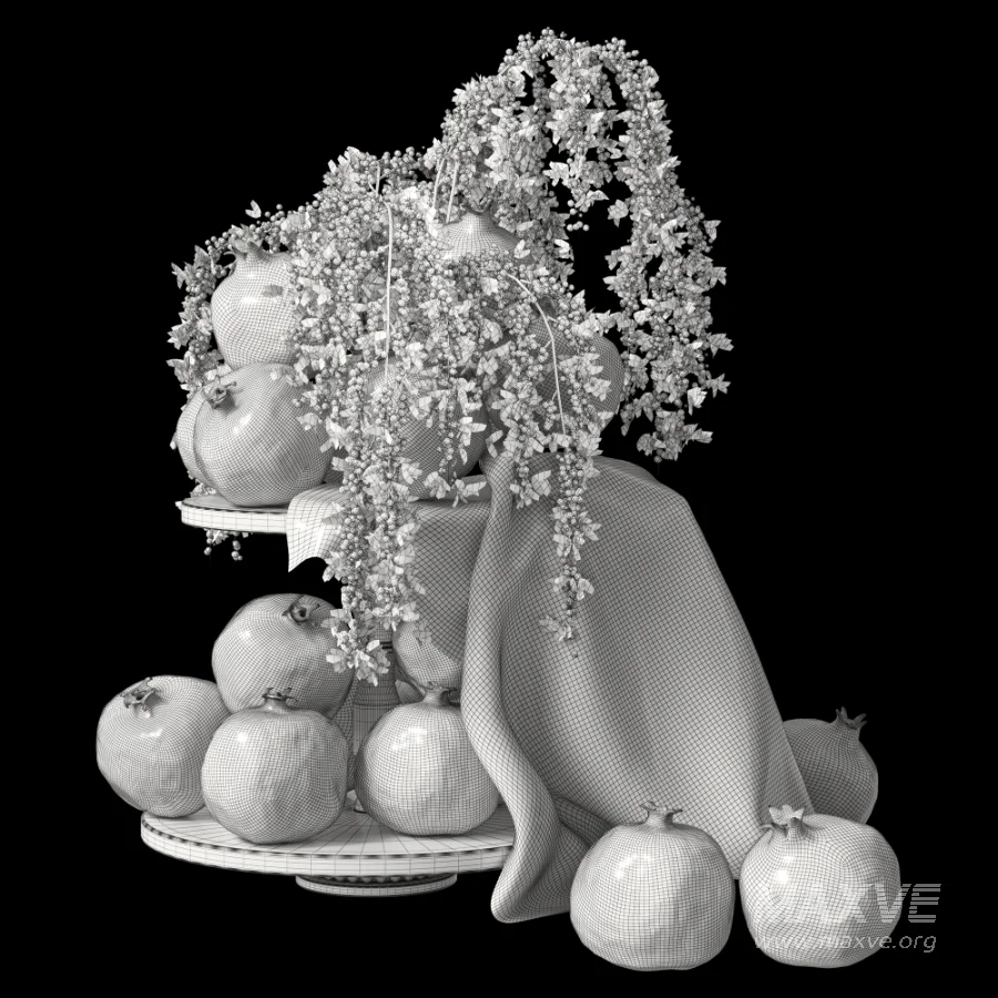 Pomegranate Cascade Fruit & Floral Arrangement - Image 7