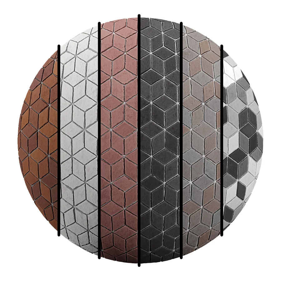 FB23 Brick material in one design and 6 different colors 4K - Image 1