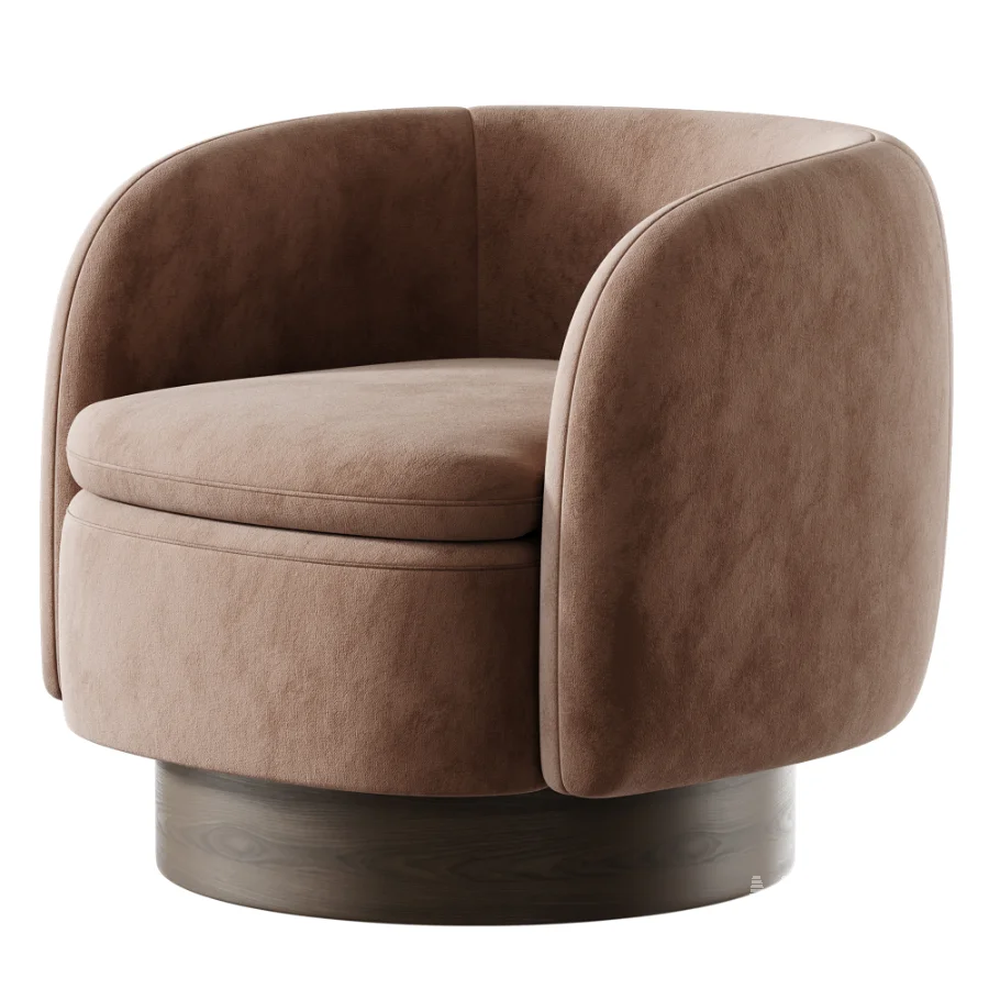 Muir Oxblood Velvet Swivel Chair - Image 4