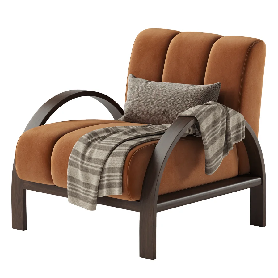 Boucle Ash Wood Accent Chair - Image 4