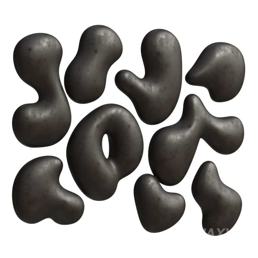 Organic Liquid Droplets Glossy Black Metal Wall Sculpture Abstract - Image 2