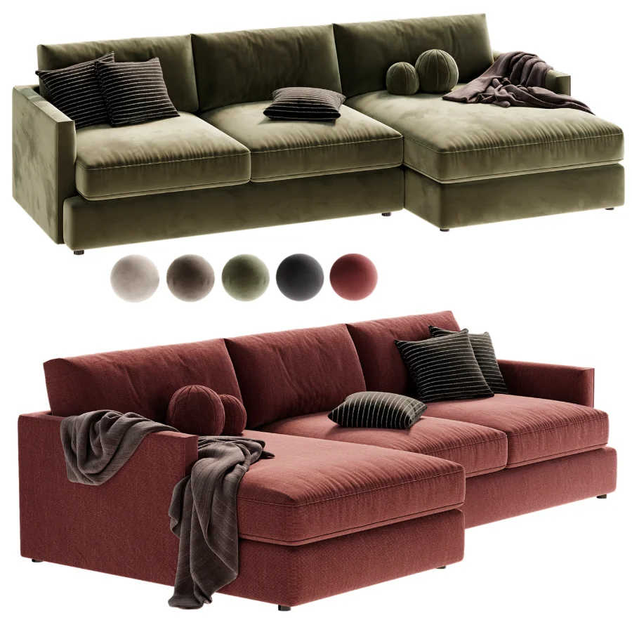 Lounge Deep 2 Piece Sectional Sofa with Chaise Lounge - Image 6