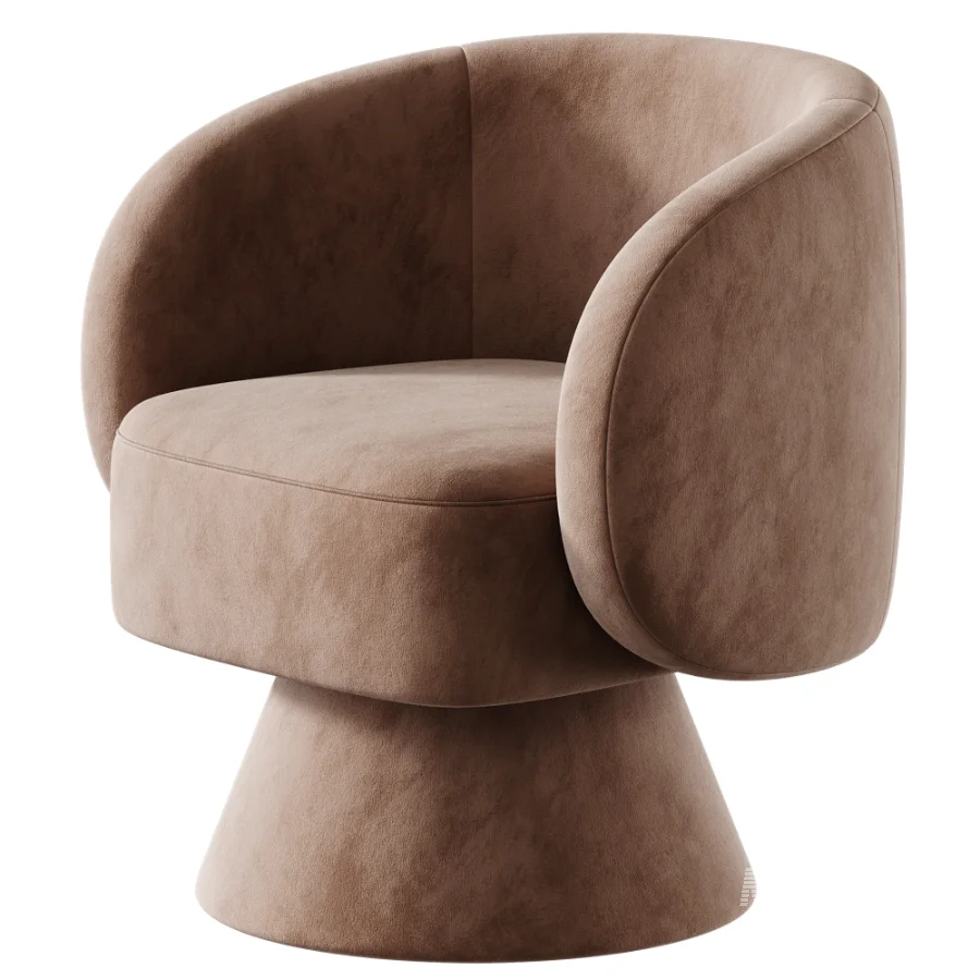 Modern Upholstered Swivel Barrel Chair - Image 3
