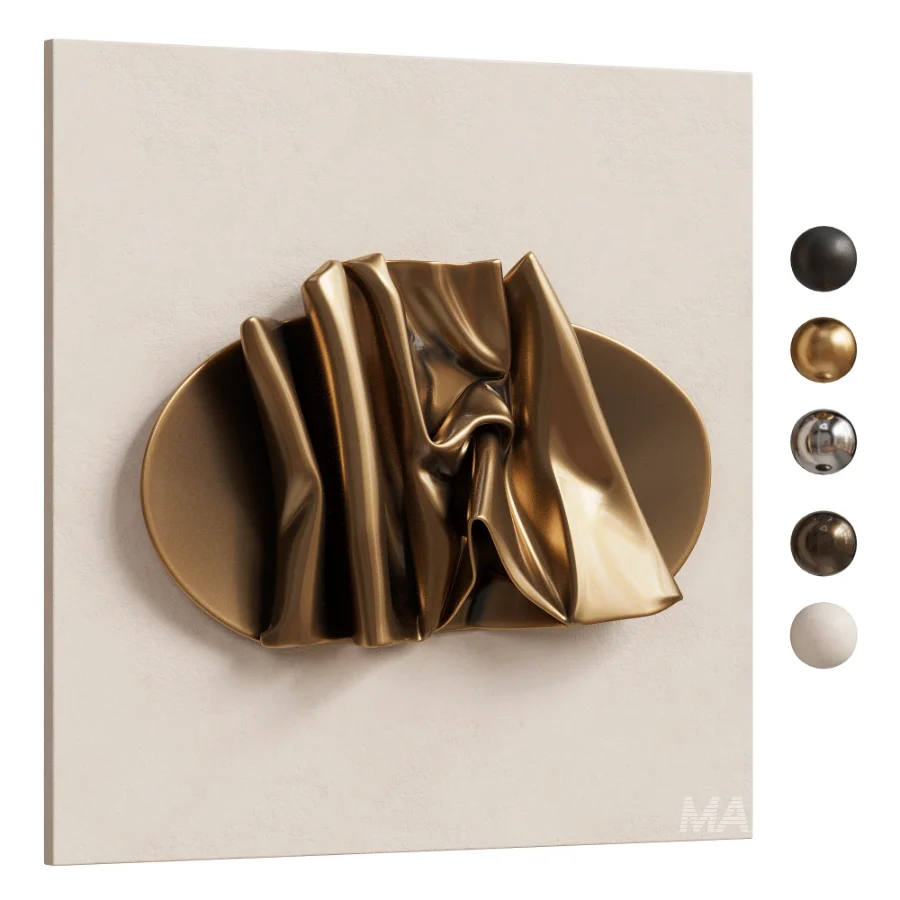 Wall Art Sculpture Modern Folded Brass Metal 25 - Image 4