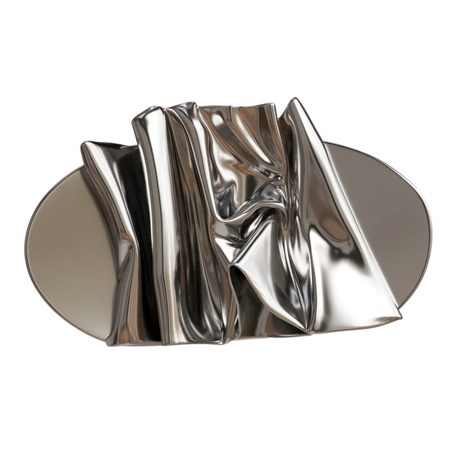 Wall Art Sculpture Modern Folded Brass Metal 25 - Image 1