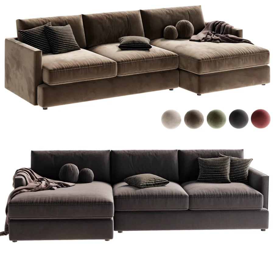 Lounge Deep 2 Piece Sectional Sofa with Chaise Lounge - Image 5