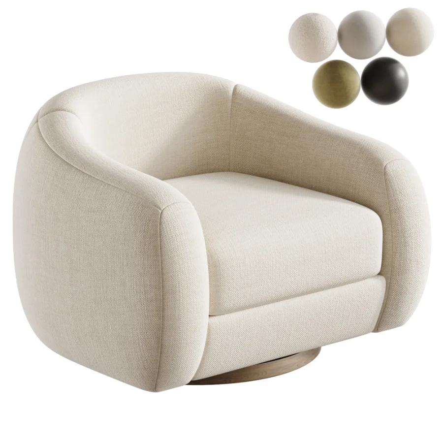 Laszlo Caramel Brown Leather Swivel Chair - Image 1