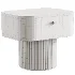 Cannele enamel nightstand with slats - Thumbnail 5