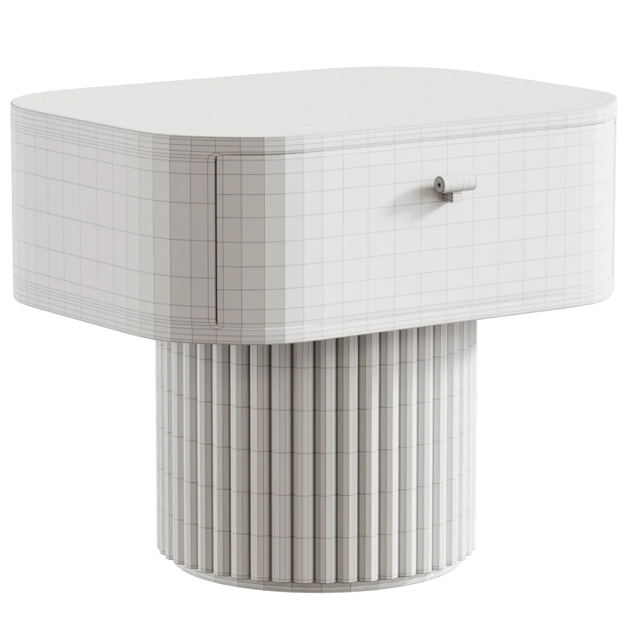Cannele enamel nightstand with slats - Image 5