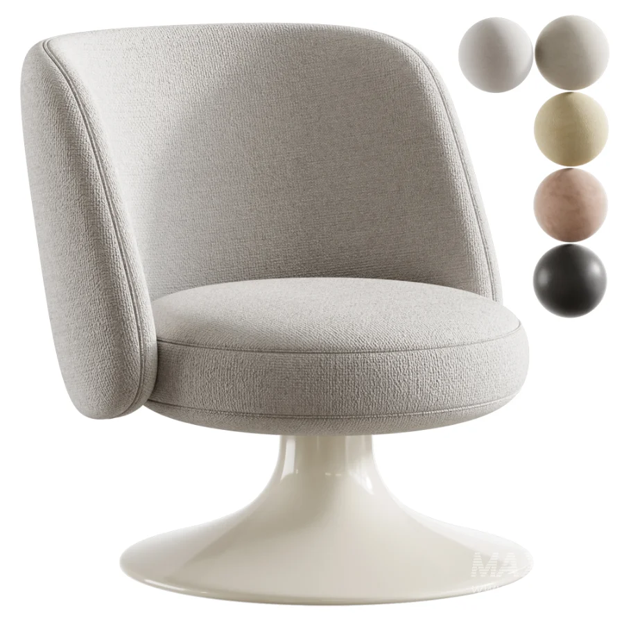 Armchair with 180 swivel movement with return - Image 4