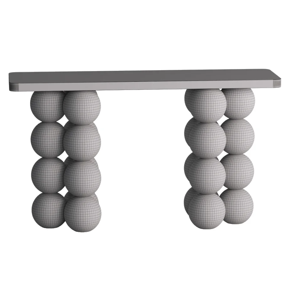 Natural Limestone Pearl Shape Base Console Table - Image 5