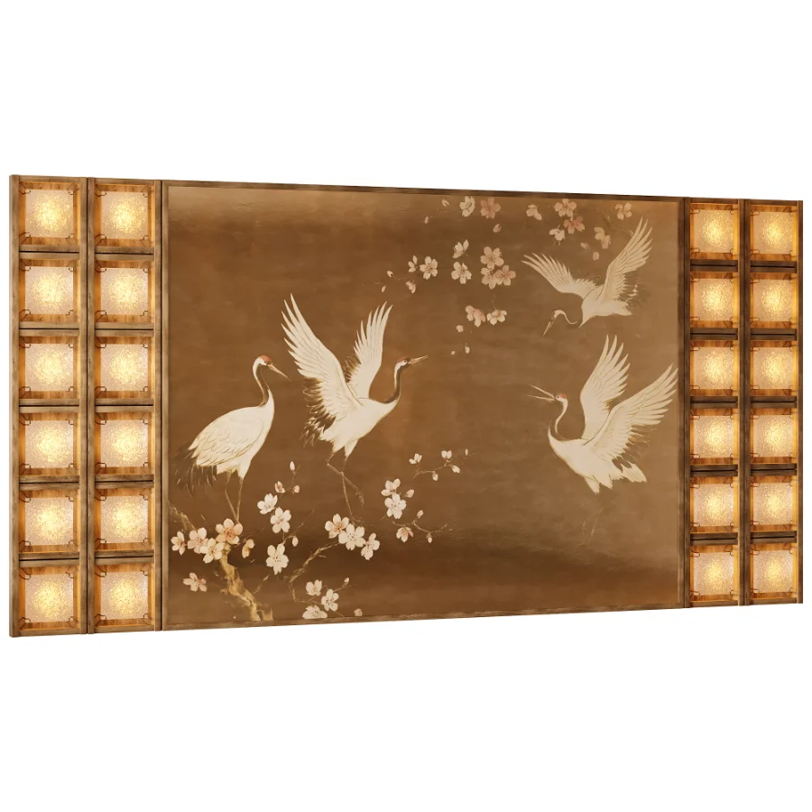 Sakura Cranes Decorative Wall Panel - Image 1