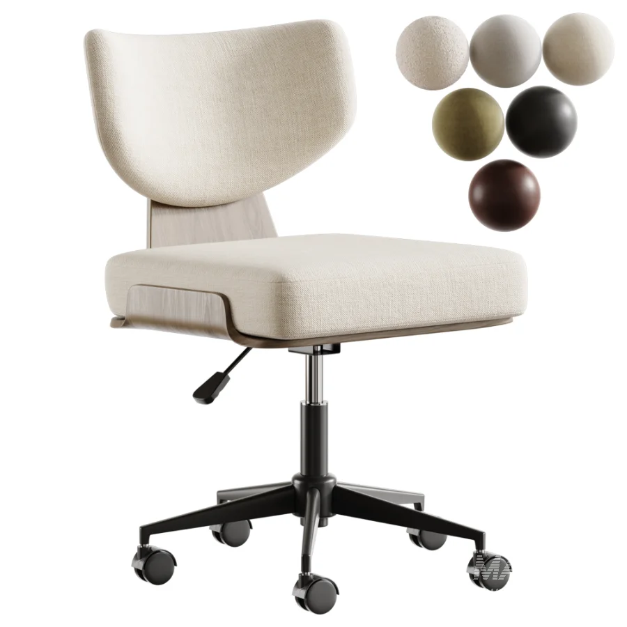 Silla de Escritorio de Tela y Madera Lexa - Image 1