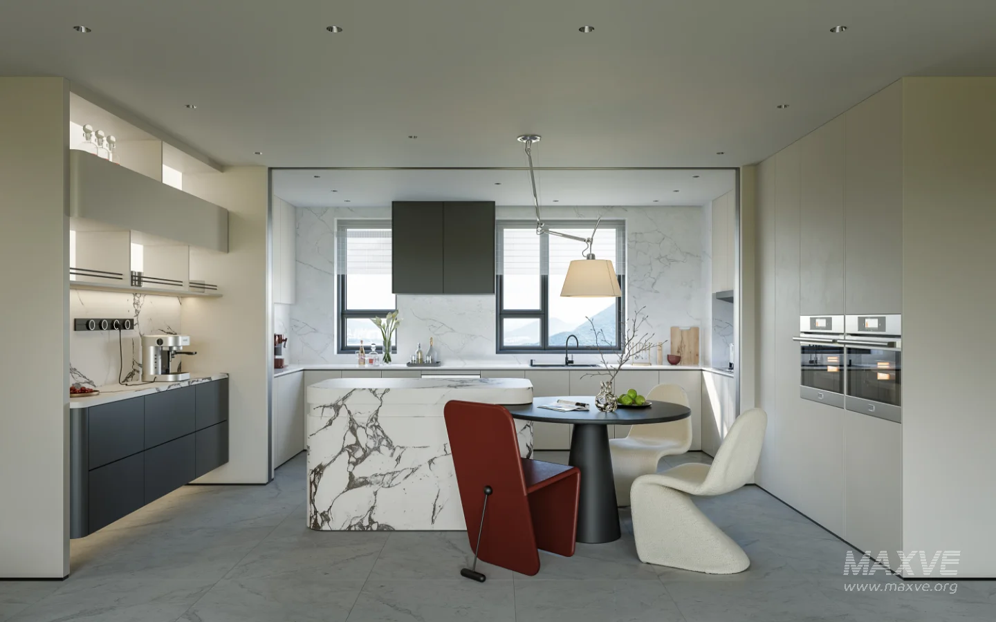 Modern living room and dining room interior scene - Image 1