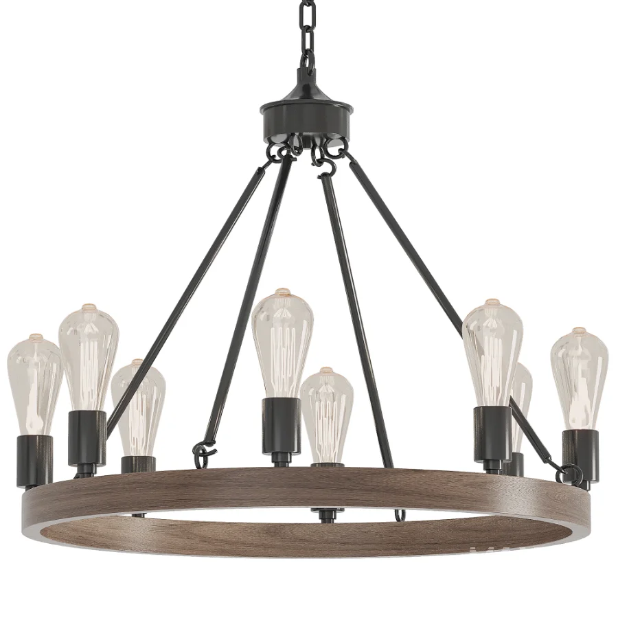 Wagon Wheel Chandelier - Image 3