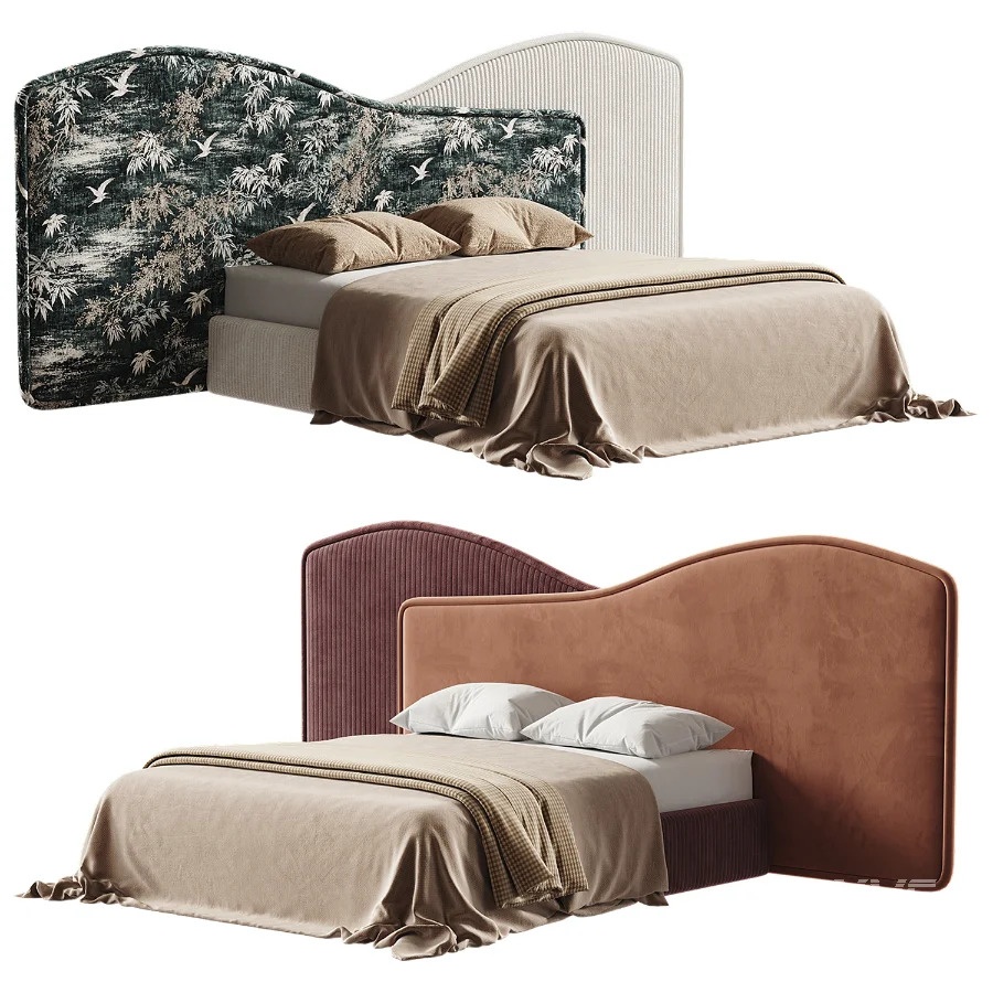 Modern Double Bed 018 - Image 1