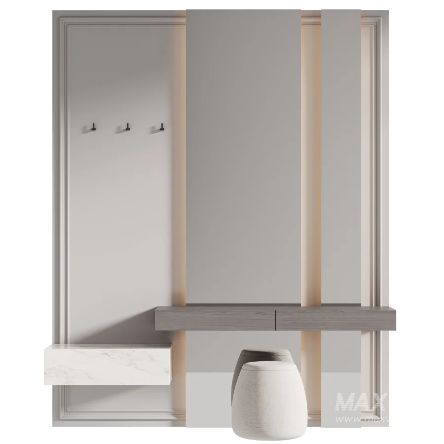 Modern Hallway Console Table with Mirror - Image 1