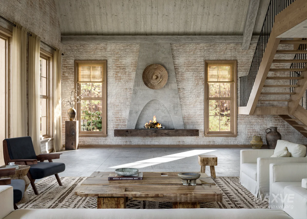 Wabi-sabi living room interior - Image 6