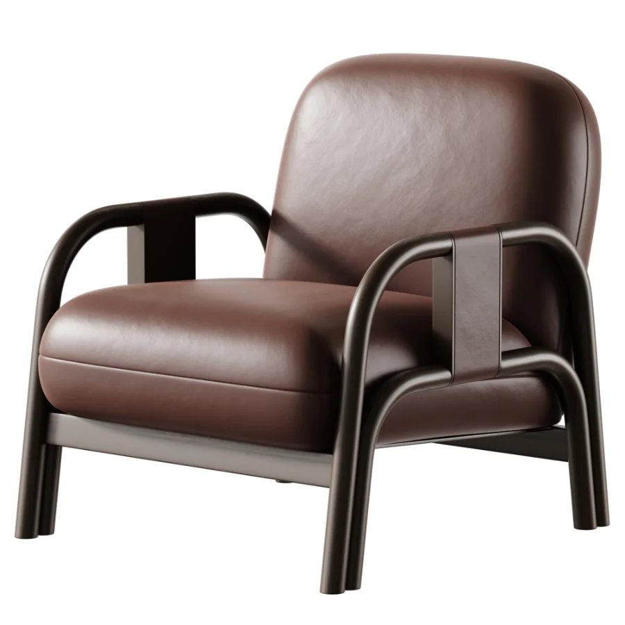 Vindy ash and velour lounge chair - Image 6