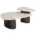 Gray Marble Pedestal Nesting Coffee Table Sets - Thumbnail 1