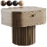 Cannele enamel nightstand with slats - Thumbnail 1
