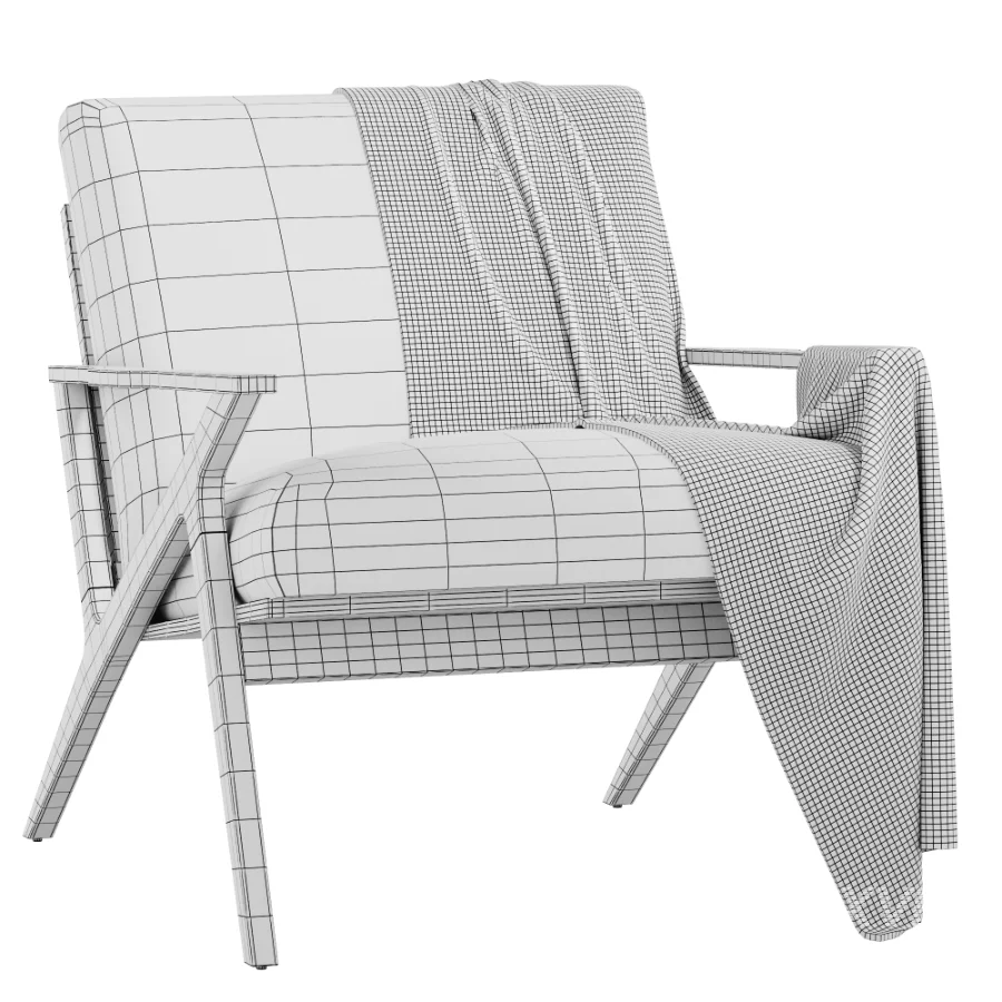 Cavett Wood Frame Armchair by Crate Barrel - Image 7