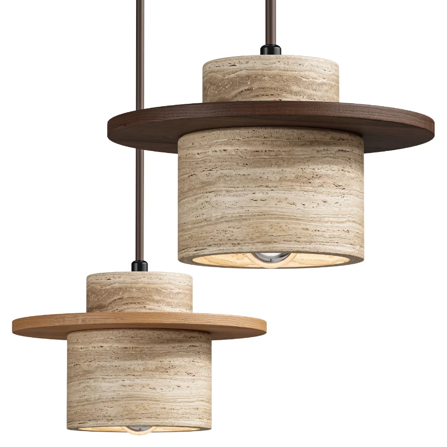 Kanso Natural Stone Japanese Wabi Sabi Pendant Lamp - Image 1