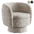 Wide Upholstered Tweed Swivel Barrel Accent ArmChair 360 - Thumbnail 1