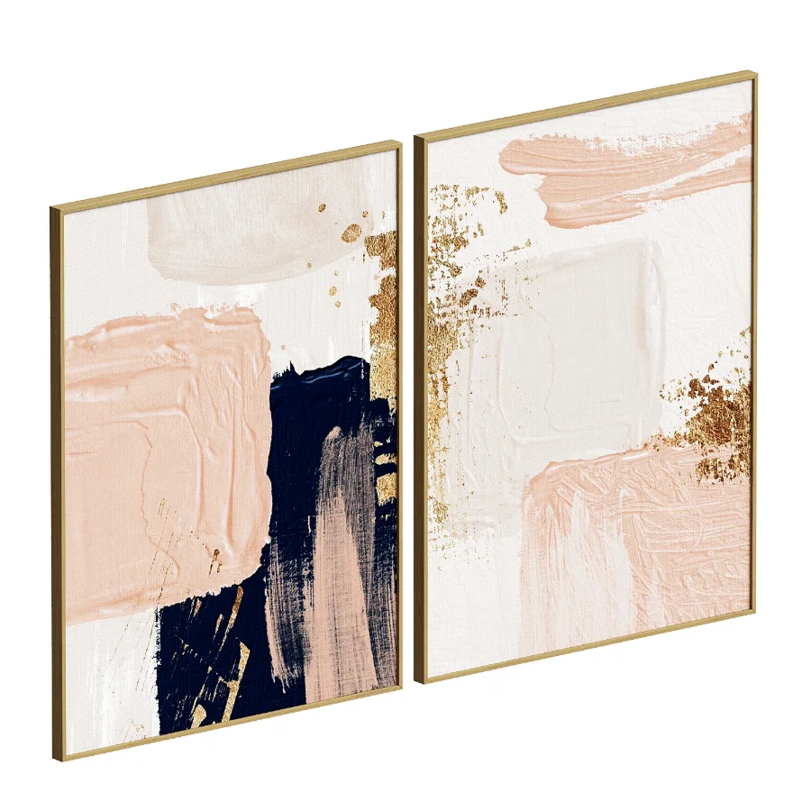 Brushstrokes and Rose Blocks Frame - Image 1