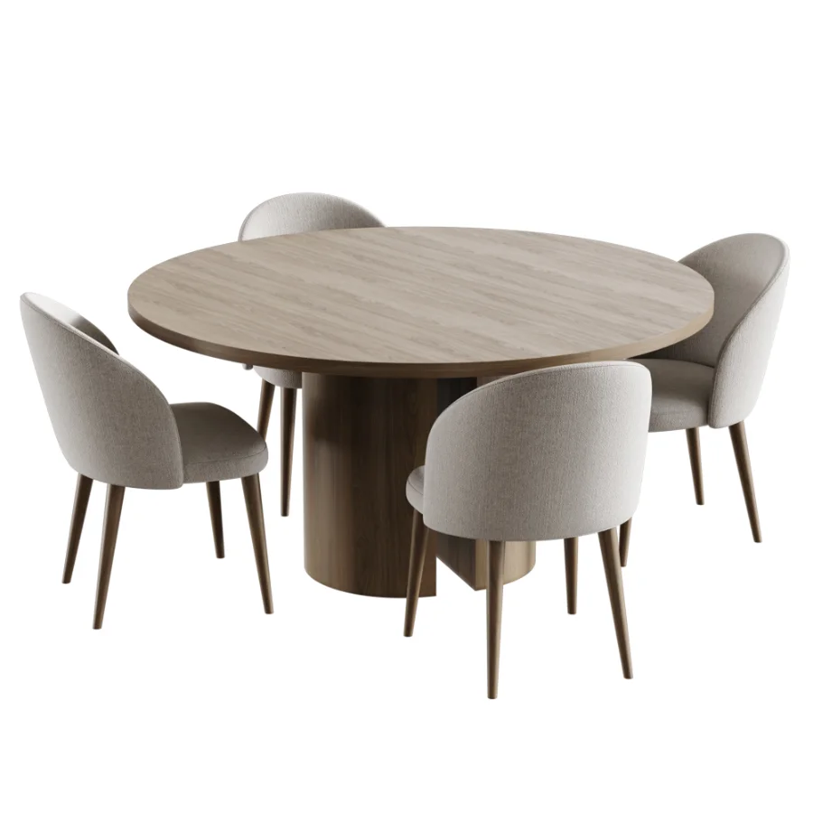 Timon Upholstered Dining Chair And Nealy Round Table - Image 4