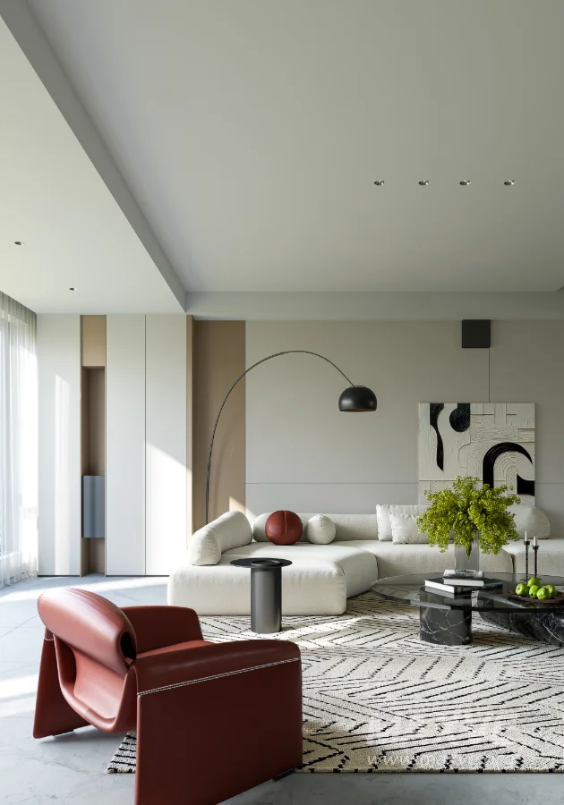 Modern living room and dining room interior scene - Image 5