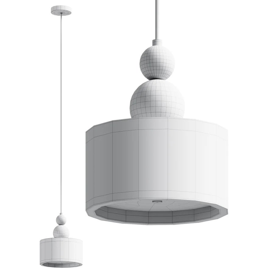 Traditional Japanese Travertine Cylinder Pendant Light - Image 3