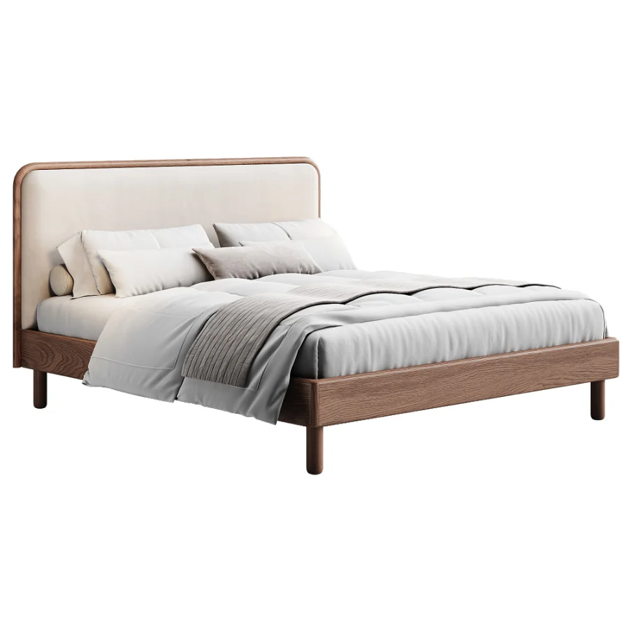 Miles Wood Upholstered Bed By Westelm - Image 1