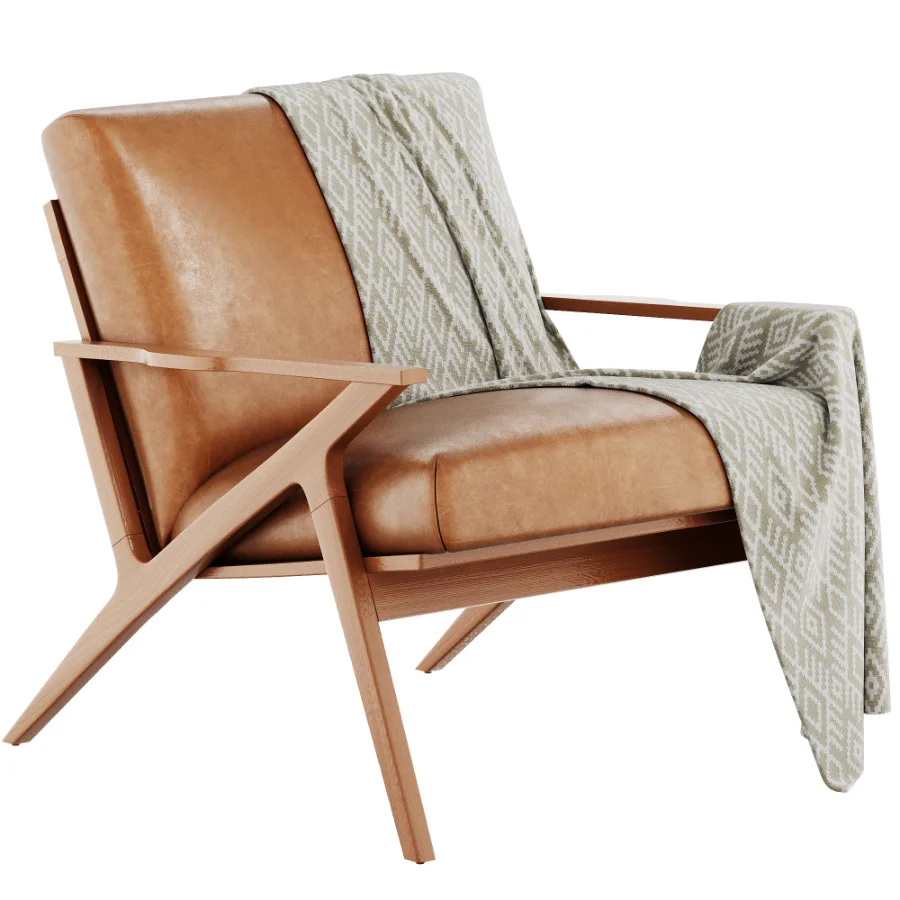 Cavett Wood Frame Armchair by Crate Barrel - Image 2